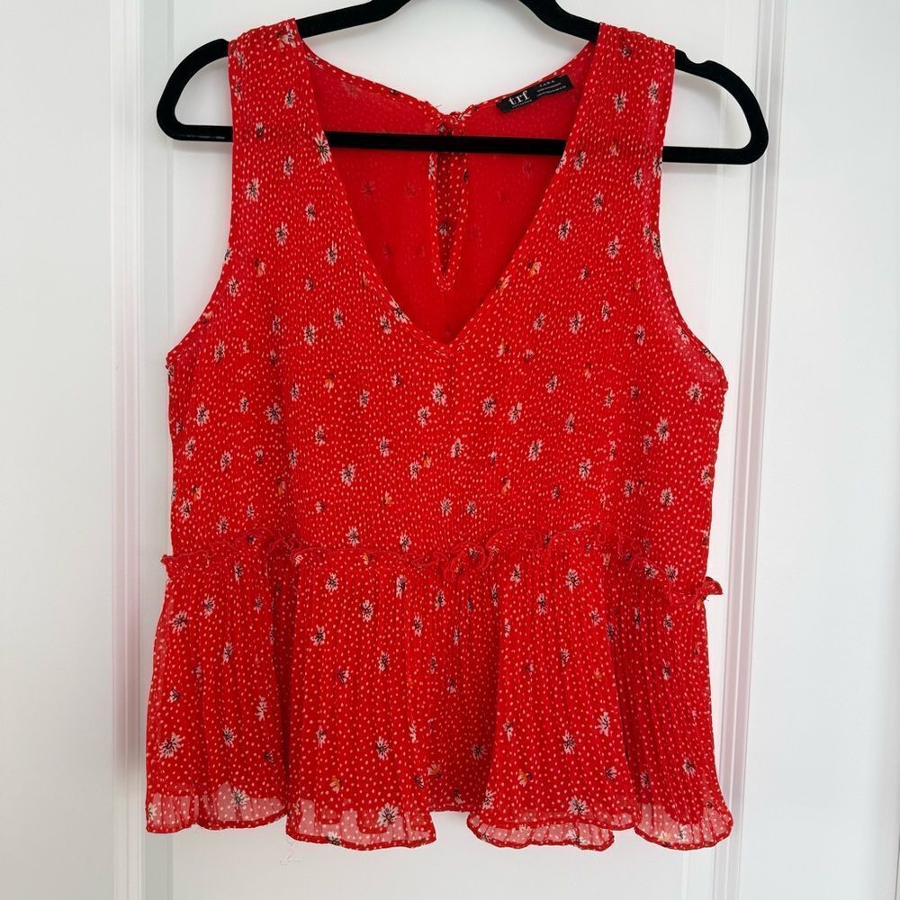 ZARA | Sleeveless Peplum Blouse Size Medium